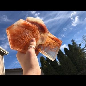 Resin coaster and cup set